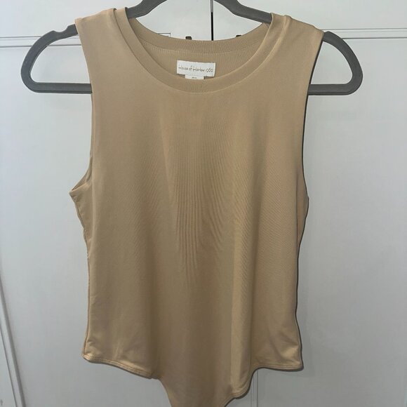 House of Harlow 1960 Tan Bodysuit - Sz LARGE - Picture 1 of 2